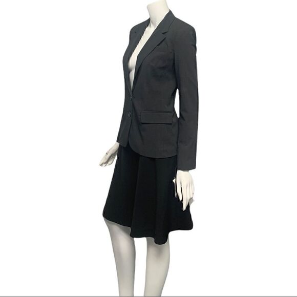 French Connection Vintage Gray Shoulder Pads Fitted Jacket - Picture 2 of 8